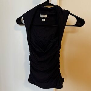 Aritzia Elegant Black Ruched Top